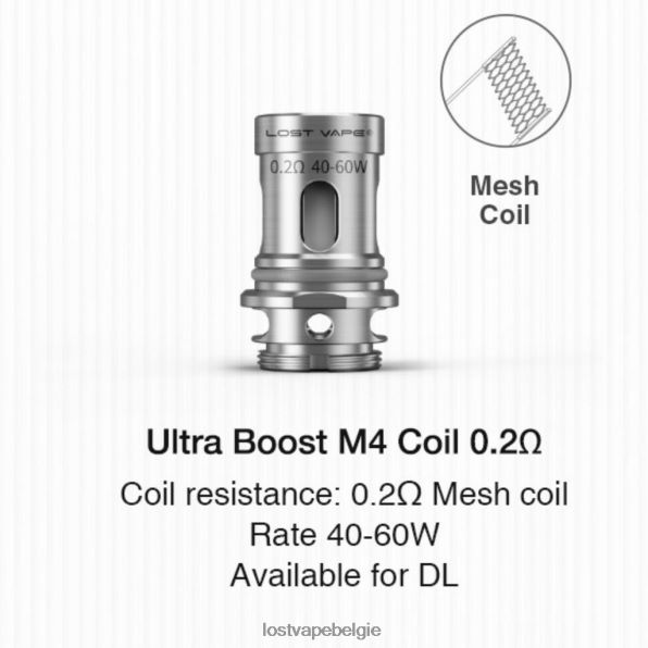 Lost Vape Ultra boostspoelen (5-pack) m4 v2 0,2ohm T44F2T349 - Lost Vape Kopen België