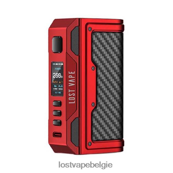 Lost Vape Thelema zoektocht 200w mod mat rood/koolstofvezel T44F2T178 - Lost Vape Brussel