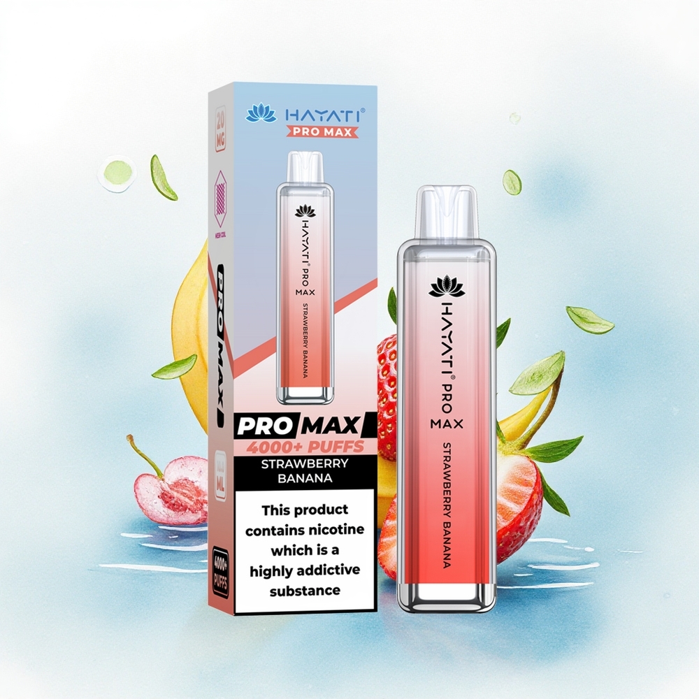 Hayati Pro Max 4000 Puffs Aardbei Banaan 2% Nicotine 1400mAh