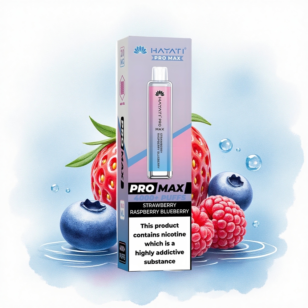 Hayati Pro Max 4000 Puffs Aardbei Framboos Blauwe Bes 1400mAh 2ml