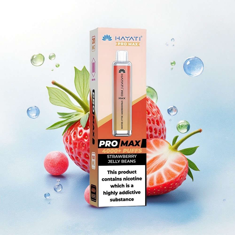 Hayati Pro Max 4000 Puffs Aardbei Jelly Bean 1400mAh 2ml