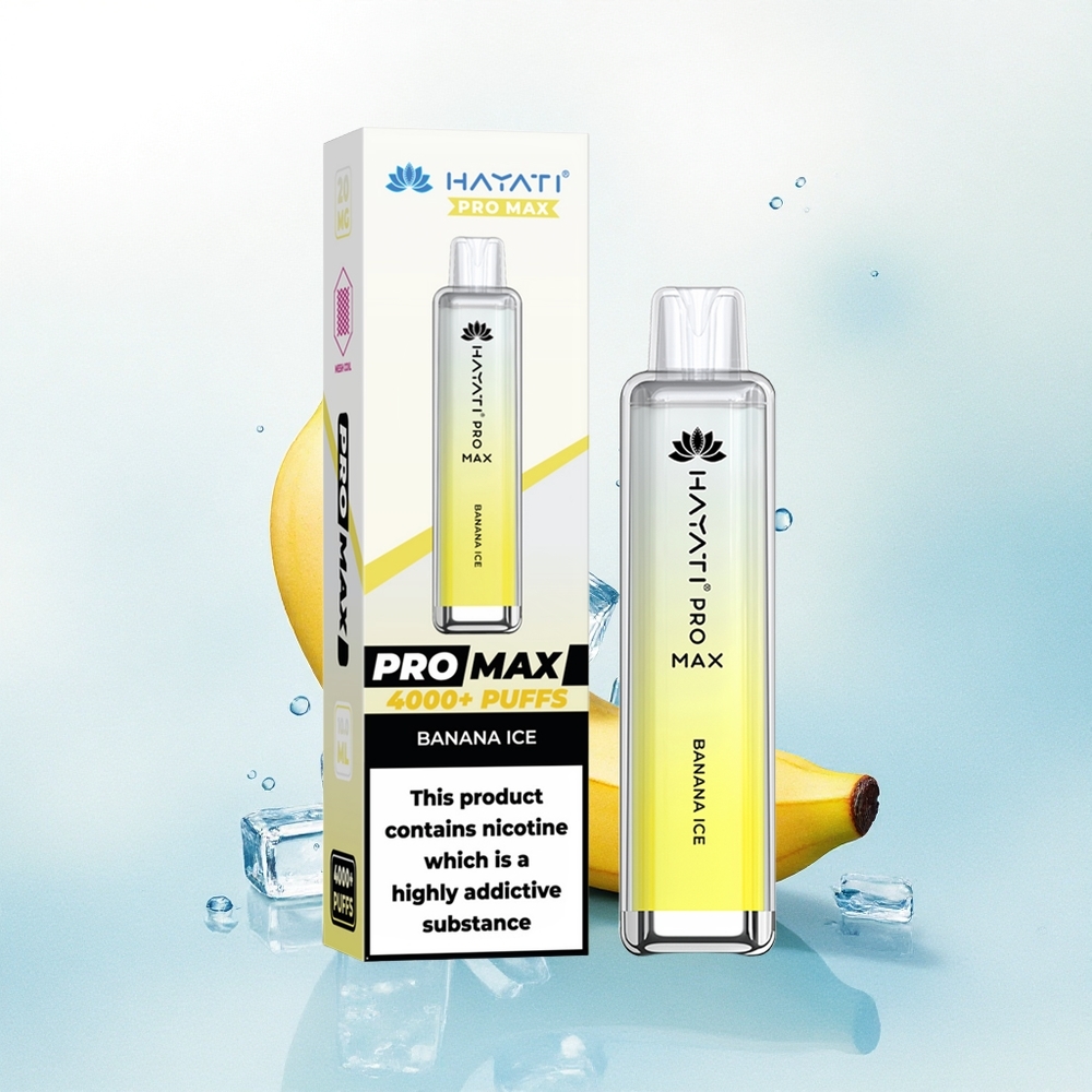 Hayati Pro Max 4000 Puffs Banaan IJs 1400mAh 2ml