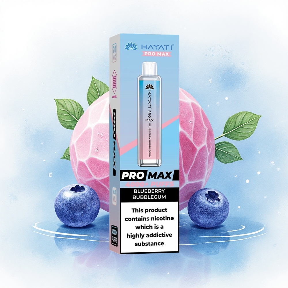 Hayati Pro Max 4000 Puffs Blauwe Bes Bubbelgom 5% Nicotine 1400mAh