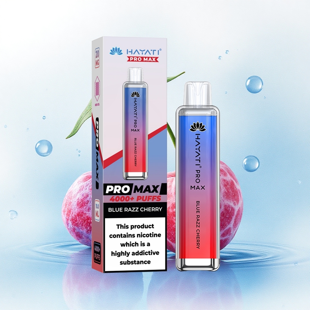 Hayati Pro Max 4000 Puffs Blauwe Framboos Kers 2ml 1400mAh 5% Nicotine