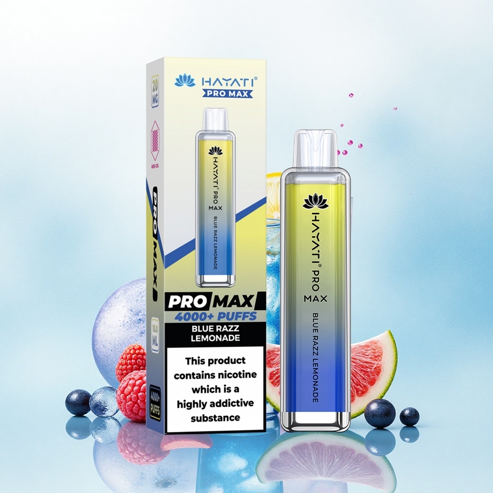 Hayati Pro Max 4000 Puffs Blauwe Framboos Limonade 1400mAh 2ml