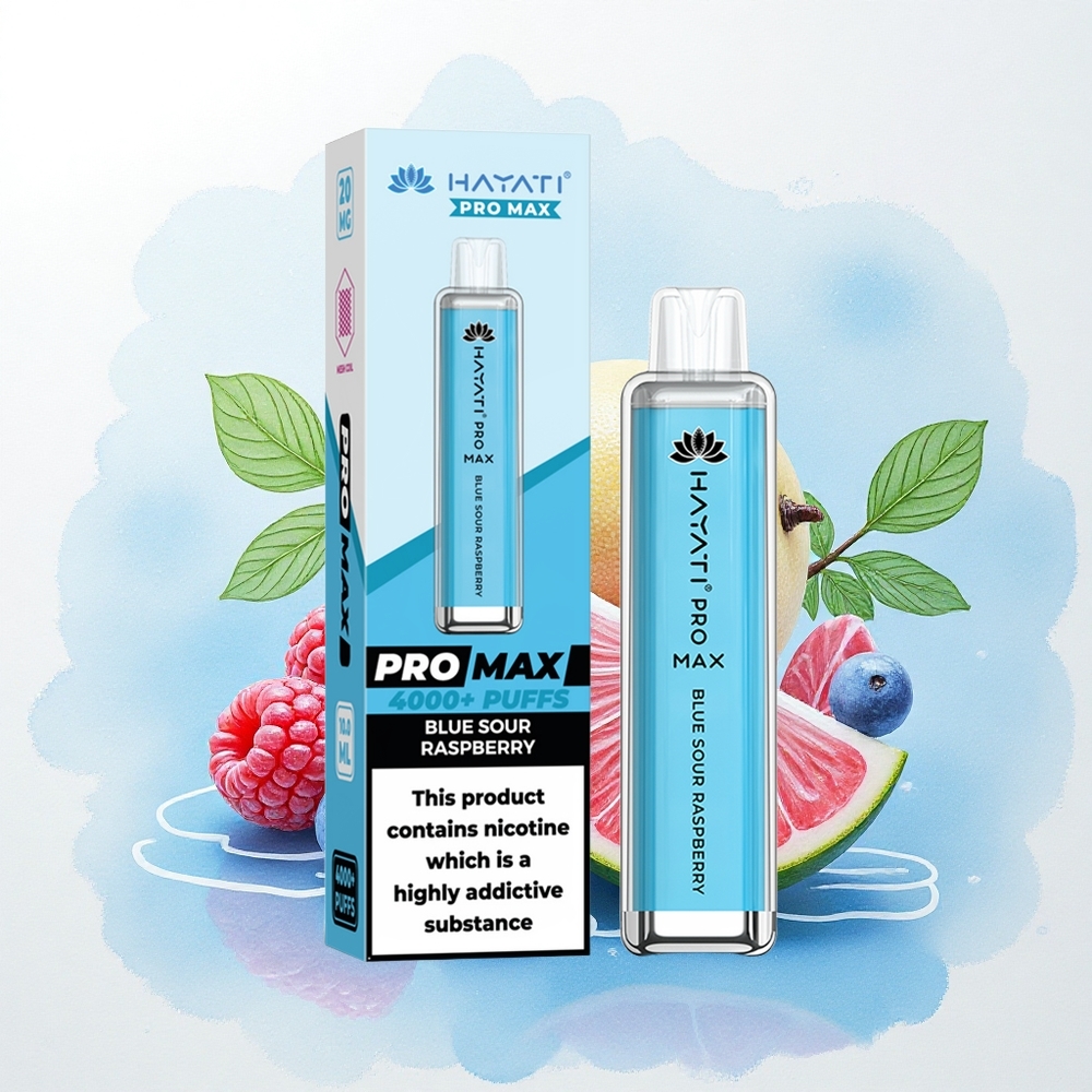 Hayati Pro Max 4000 Puffs Blauwe Zuur Framboos 1400mAh 2ml Tank
