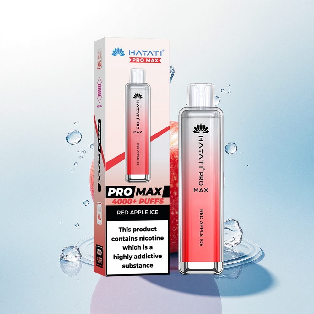 Hayati Pro Max 4000 Puffs Rode Appel IJs 5% Nicotine 1400mAh