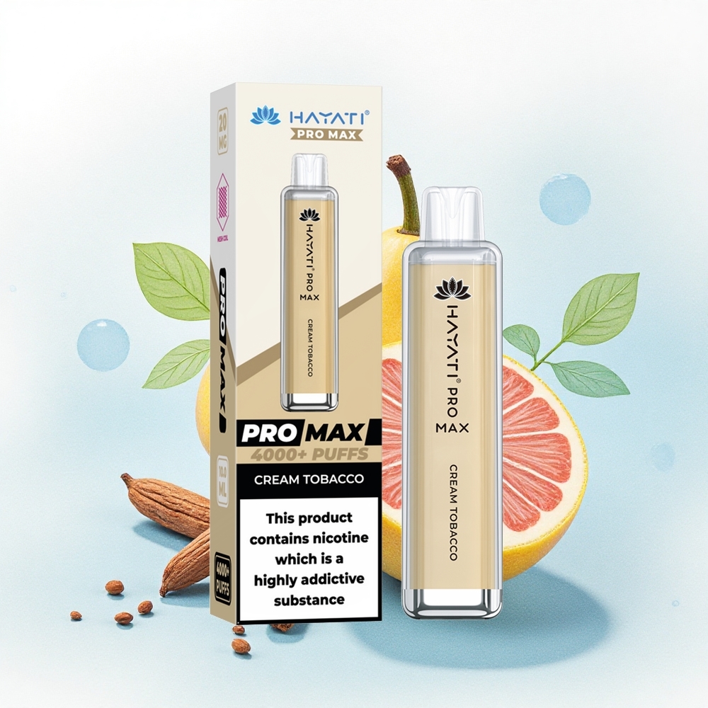 Hayati Pro Max 4000 Puffs Roomtabak Dubbele 1.1 Ohm Oplaadbare 1400mAh