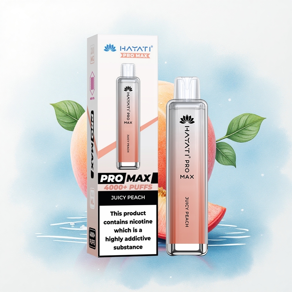 Hayati Pro Max 4000 Puffs Sappige Perzik 1400mAh 5% Nicotine