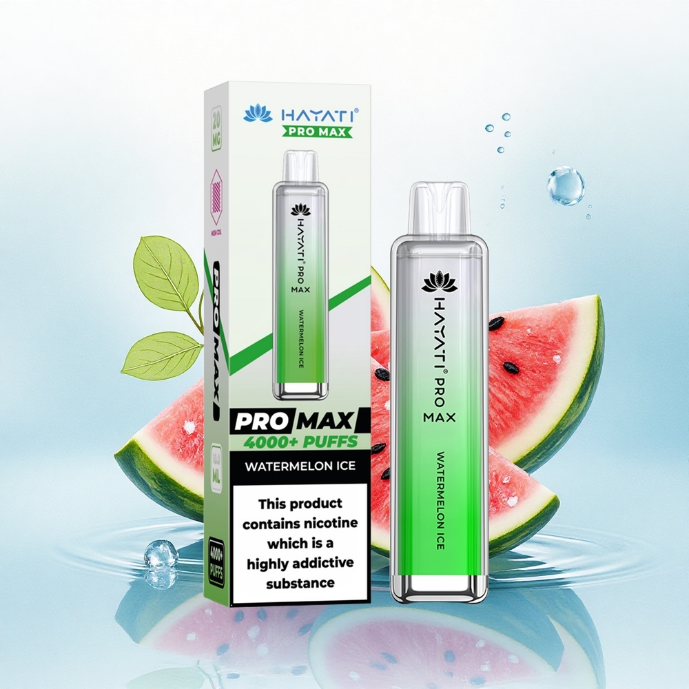 Hayati Pro Max 4000 Puffs Watermeloen IJs Dual Ohm Oplaadbaar 1400mAh