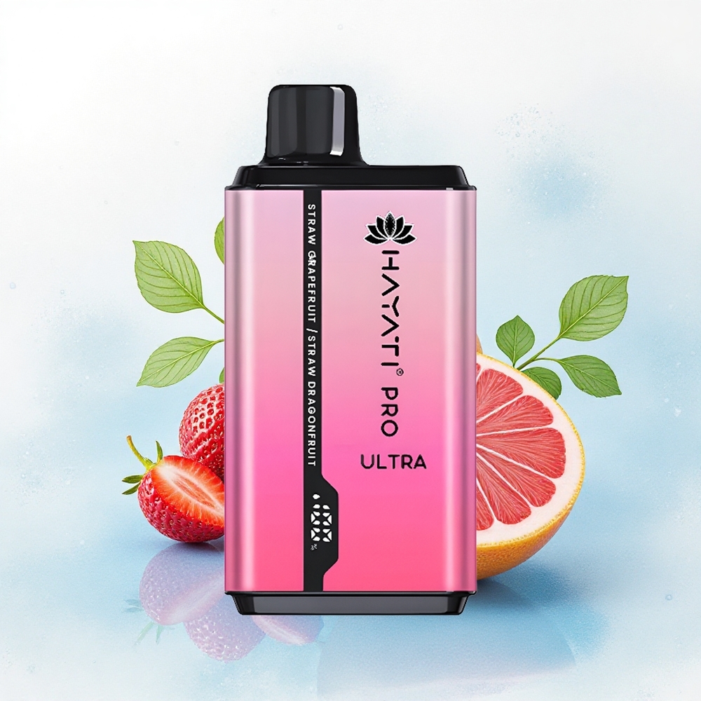 Hayati Pro Ultra 15000 Puffs Aardbei Grapefruit Aardbei Drakenfruit 850mAh 24ml 2% nicotine