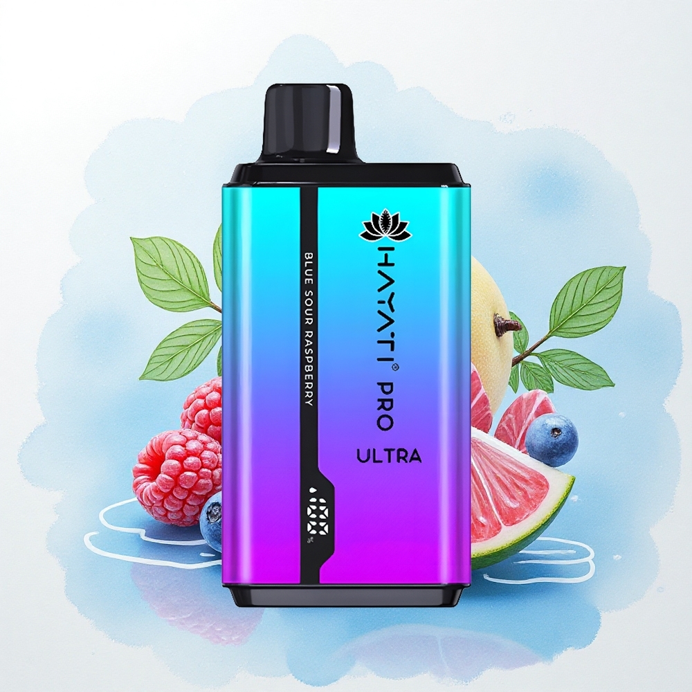 Hayati Pro Ultra 15000 Puffs Blauwe Zure Framboos 850mAh 2% Nicotine