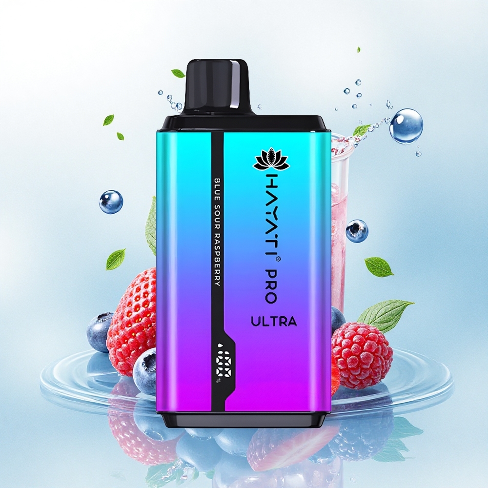 Hayati Pro Ultra 15000 Puffs Blauwebraam Framboos Munt 850mAh 2% Nicotine