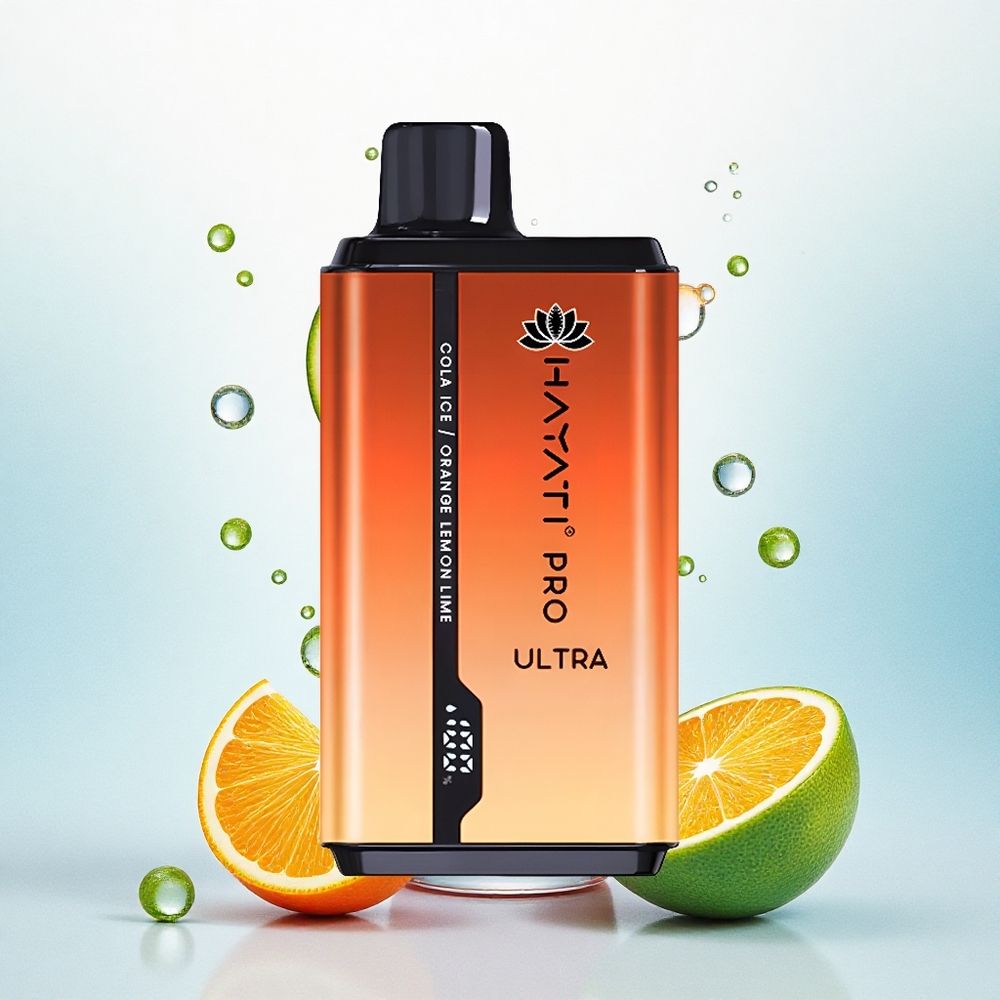 Hayati Pro Ultra 15000 Puffs Cola IJs Oranje Citroen & Limoen met 850mAh en 2% nicotine