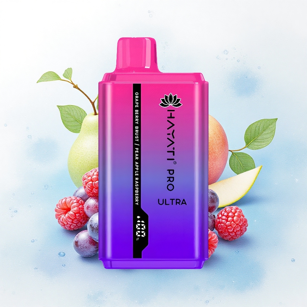 Hayati Pro Ultra 15000 Puffs Druiven Bessen Uitbarsting Peer Framboos 850mAh 2% Nicotine