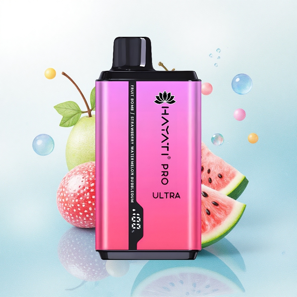 Hayati Pro Ultra 15000 Puffs Fruit Bom Aardbei Watermeloen Bubblegum 850mAh 2% Nicotine