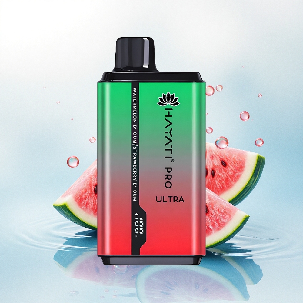 Hayati Pro Ultra 15000 Puffs Watermeloen Bubblegum Aardbei Bubblegum 850mAh 2% Nicotine 24ml