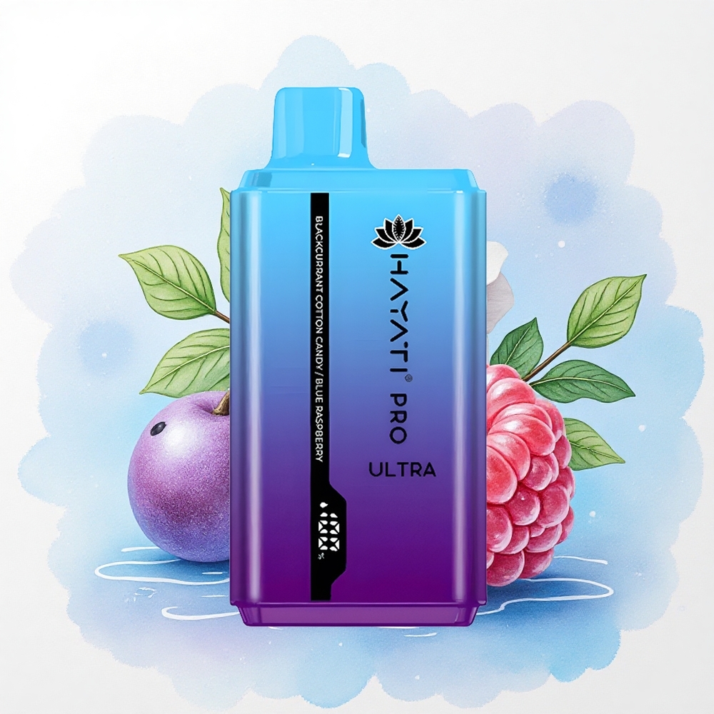 Hayati Pro Ultra 15000 Puffs Zwarte Bes Suikerspin Blauwe Framboos 850mAh 2% Nicotine