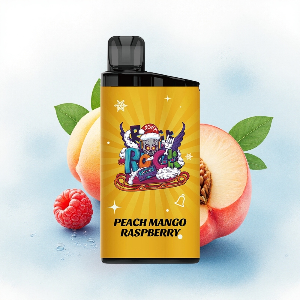 IGET Bar 3500 Puffs Perzik Mango Framboos 1400 mAh Mesh Coil