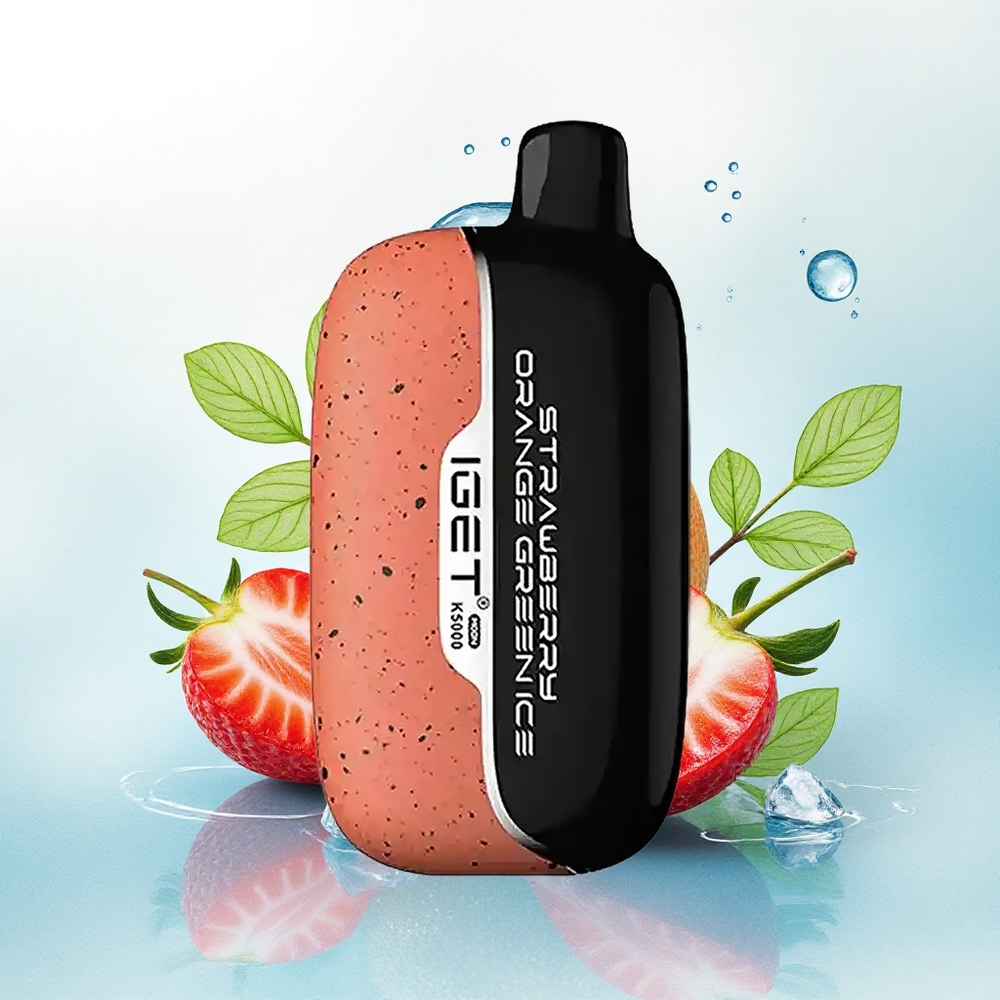 IGET Moon K5000 Puffs Aardbei Sinaasappel Groen IJs 81.5g Mesh 1.35 Ohm
