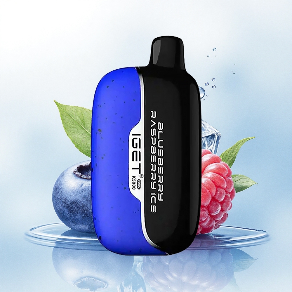 IGET Moon K5000 Puffs Blauwe Bes Framboos IJs 81.5g Mesh Coil 1.35 Ohm
