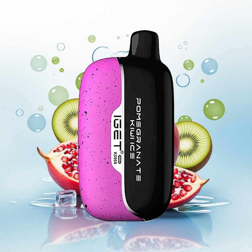 IGET Moon K5000 Puffs Granaatappel Kiwi IJs met 1.35 Ohm Mesh Coil en 81.5 g Gewicht