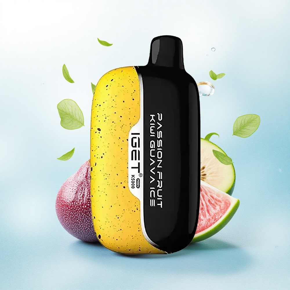 IGET Moon K5000 Puffs Passievrucht Kiwi Guava IJs met PC Materiaal en 5000 Puffs