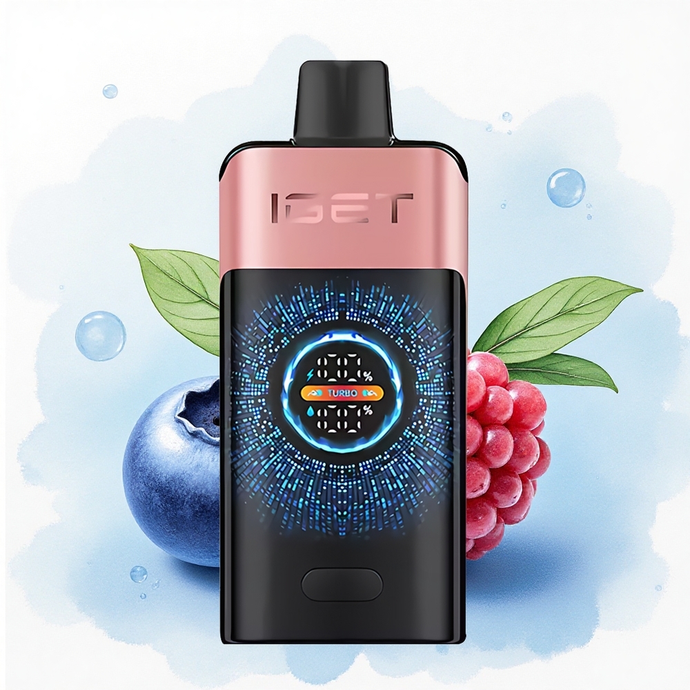 IGET ONE 12000 Puffs Blauwe Framboos 2700 mAh Dual Mesh