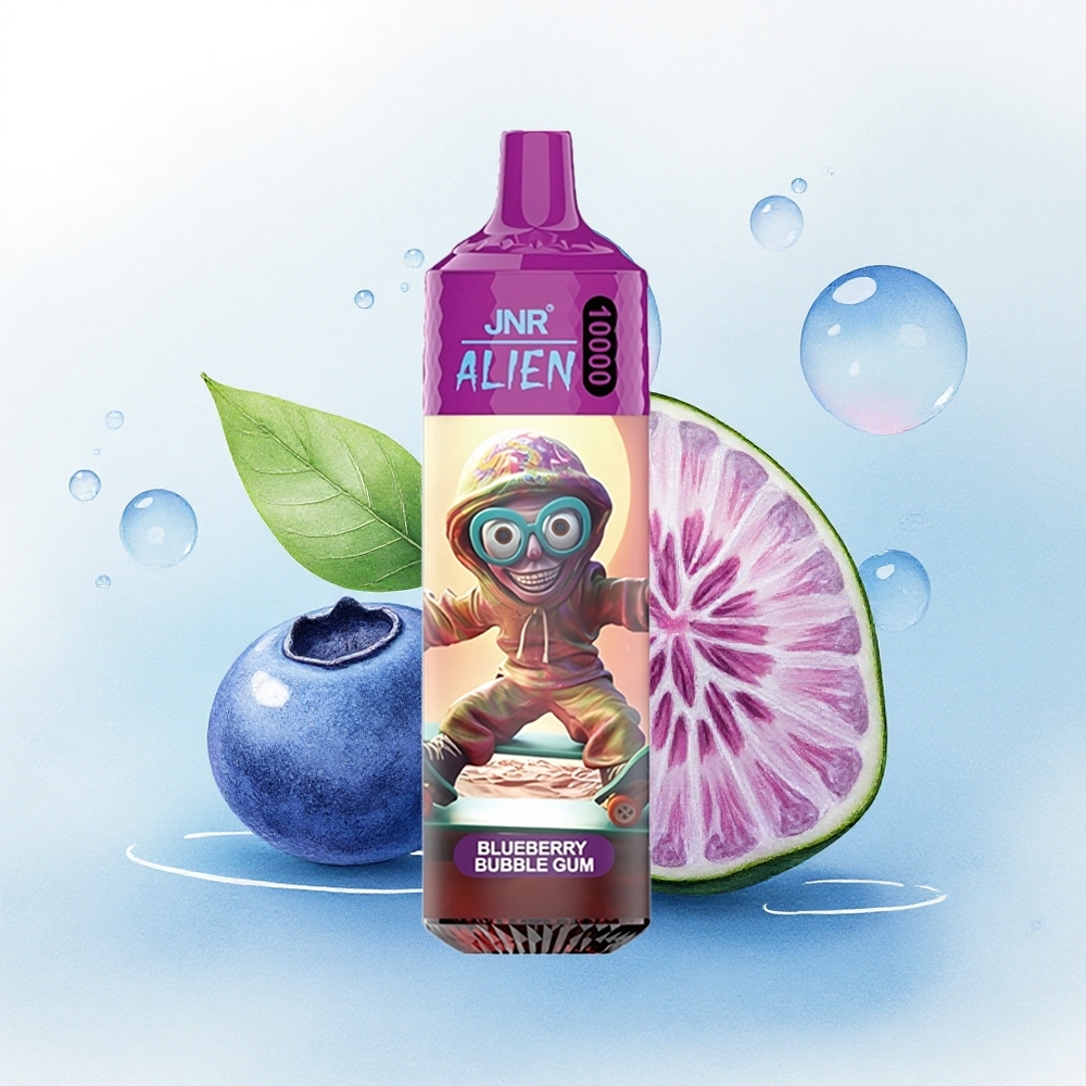 JNR Alien 10000 Blauwe Bes Kauwgom met 850mAh en 20ml Vloeistof