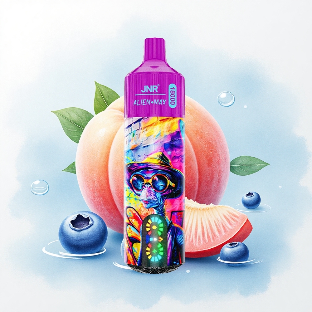 JNR Alien Max 18000 Perzik Bosbes Snoep met 850mAh en 28ml