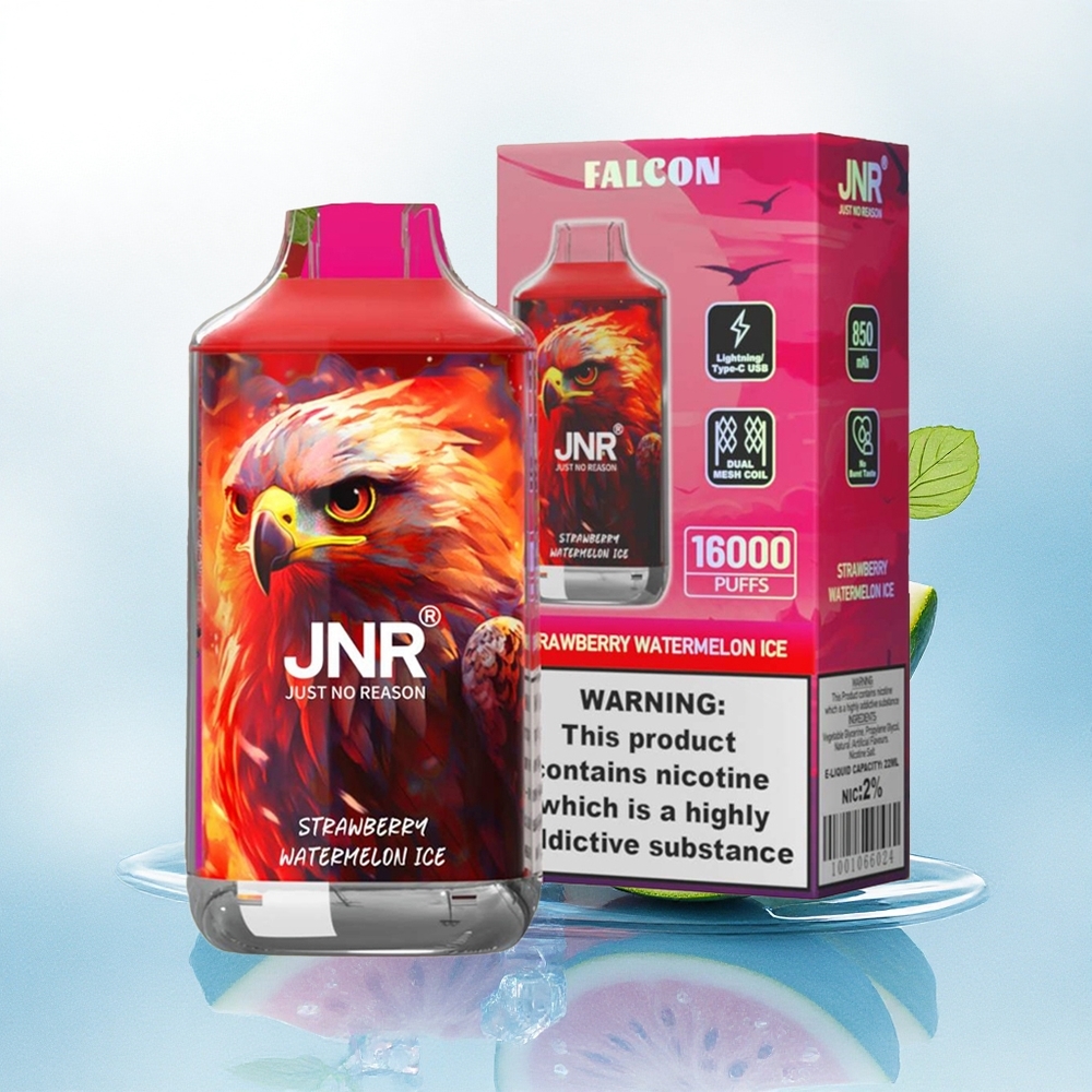 JNR Falcon 16000 Aardbei Watermeloen IJs 850 mAh 22ml Dual Mesh 0% Nicotine