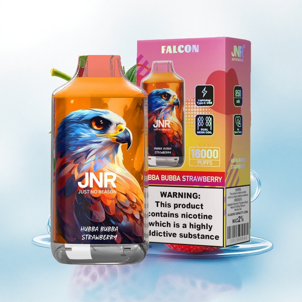 JNR Falcon 16000 Hubba Bubba Aardbei 22ml & 850mAh & 0%-2% nicotine