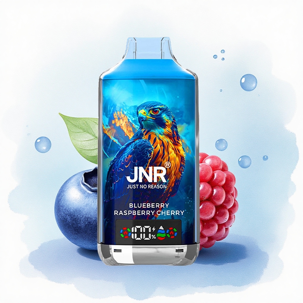 JNR Falcon X 18000 Blauwe Bes Framboos Kers 750mAh 24ml Dual Mesh Coil 5% Nicotine
