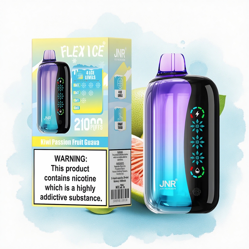 JNR Flex Ice 21000 Kiwi Passievrucht Guava Aanpasbare IJs 1000mAh Type-C Oplaadpoort