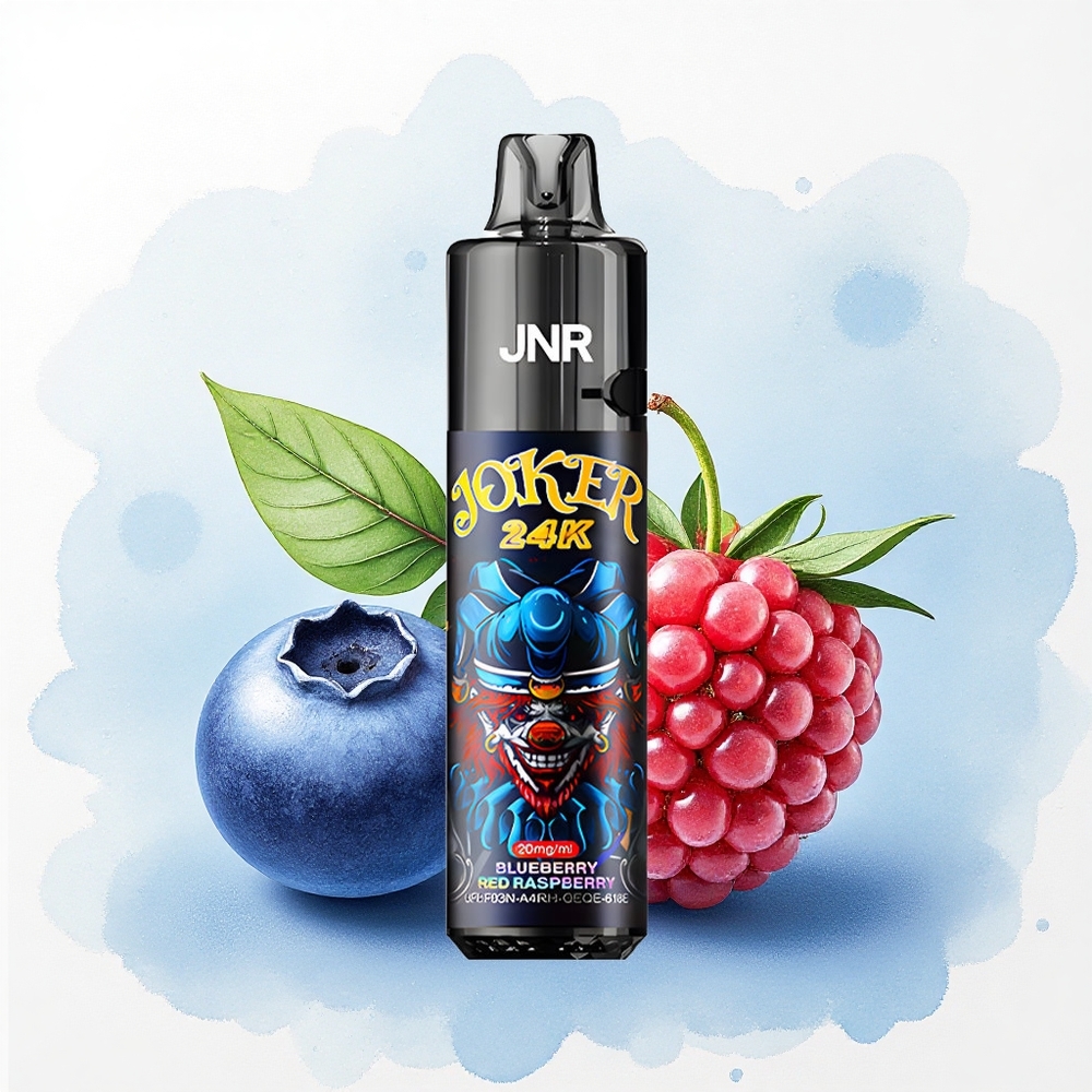 JNR Joker 24K Blauwe Bes Framboos Rood Zichtbaar Vloeistofniveau 800mAh 2% Nicotine