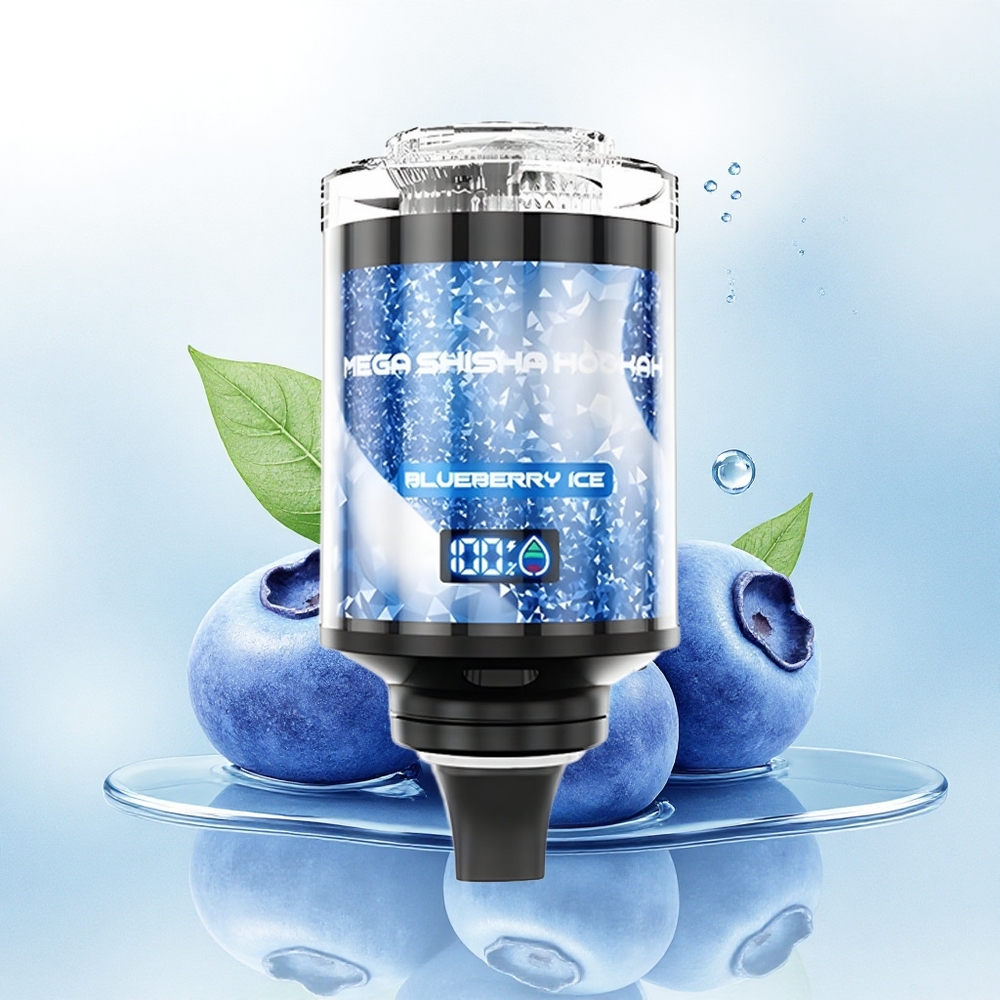 JNR Mega Shisha Hookah 100K Blauwe Bes IJs 2200mAh 2% nicotine