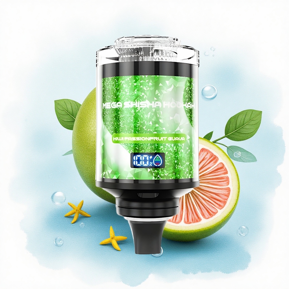 JNR Mega Shisha Hookah 100K Kiwi Passievrucht Guava 2200mAh 60ml 2% nicotine