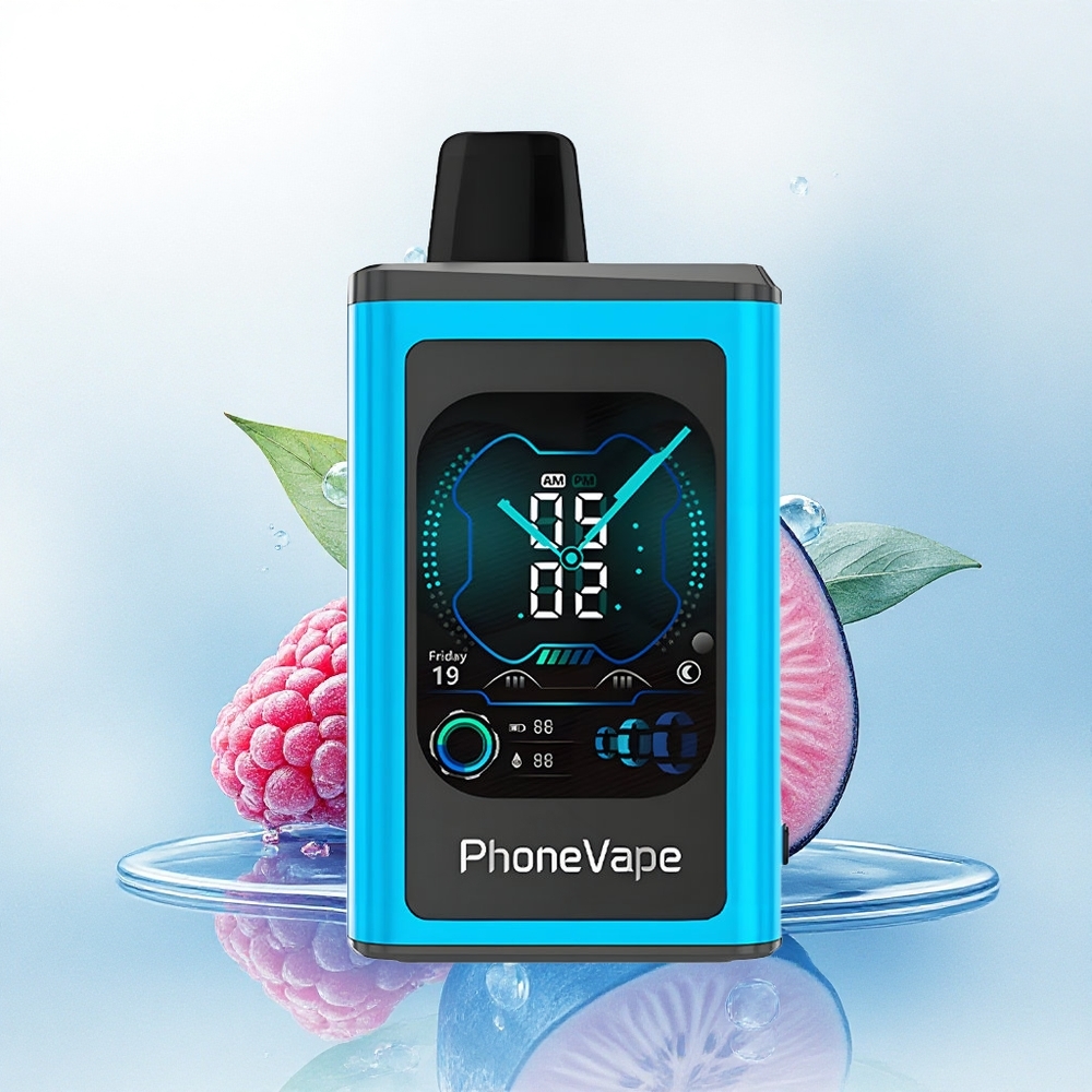 JNR PhoneVape 30000 Blauwe Framboos IJs met 850mAh en Instelbare Luchtstroom