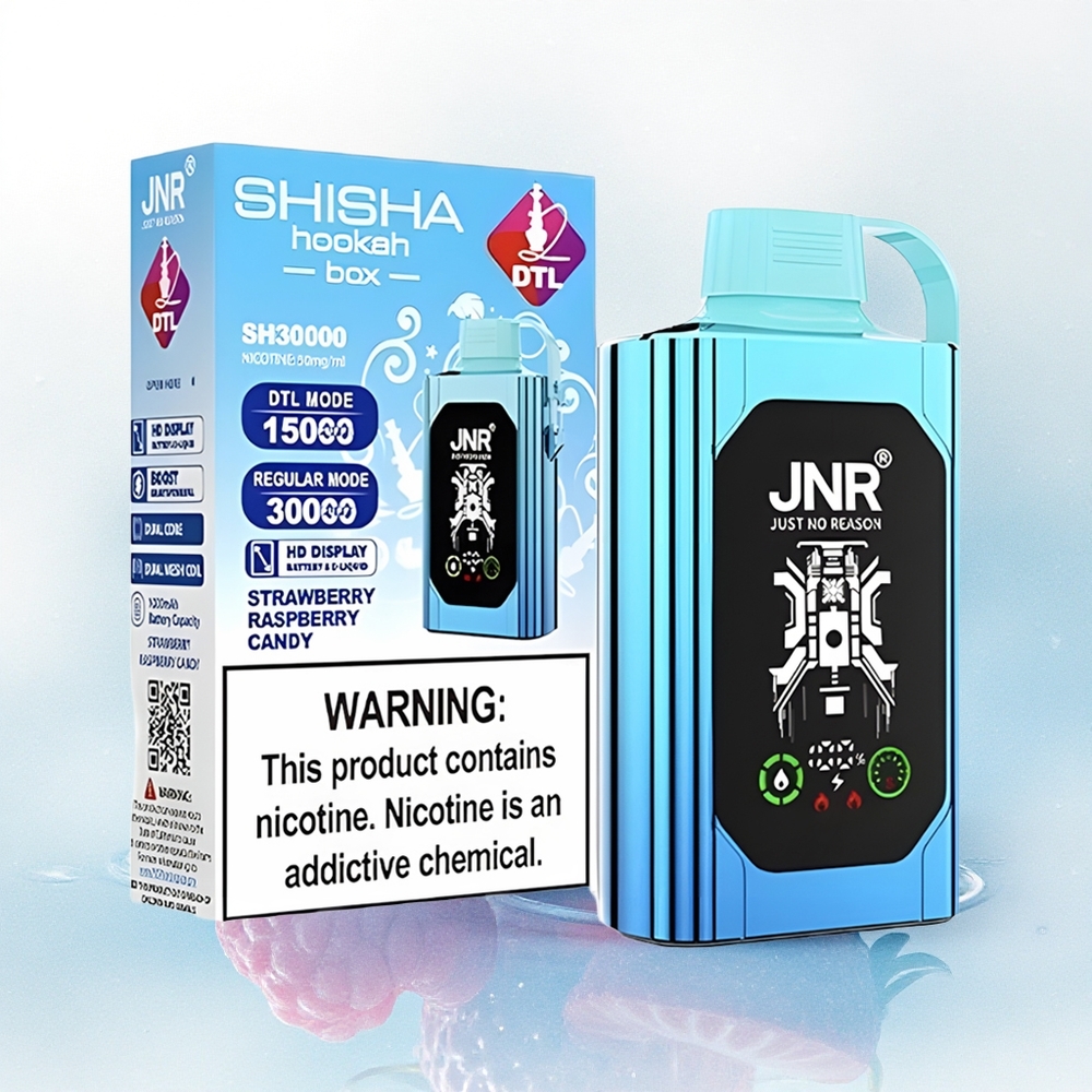 JNR Shisha Hookah Box 20500 Aardbei Framboos Snoep 25ml 1000mAh Dual Mesh Coil
