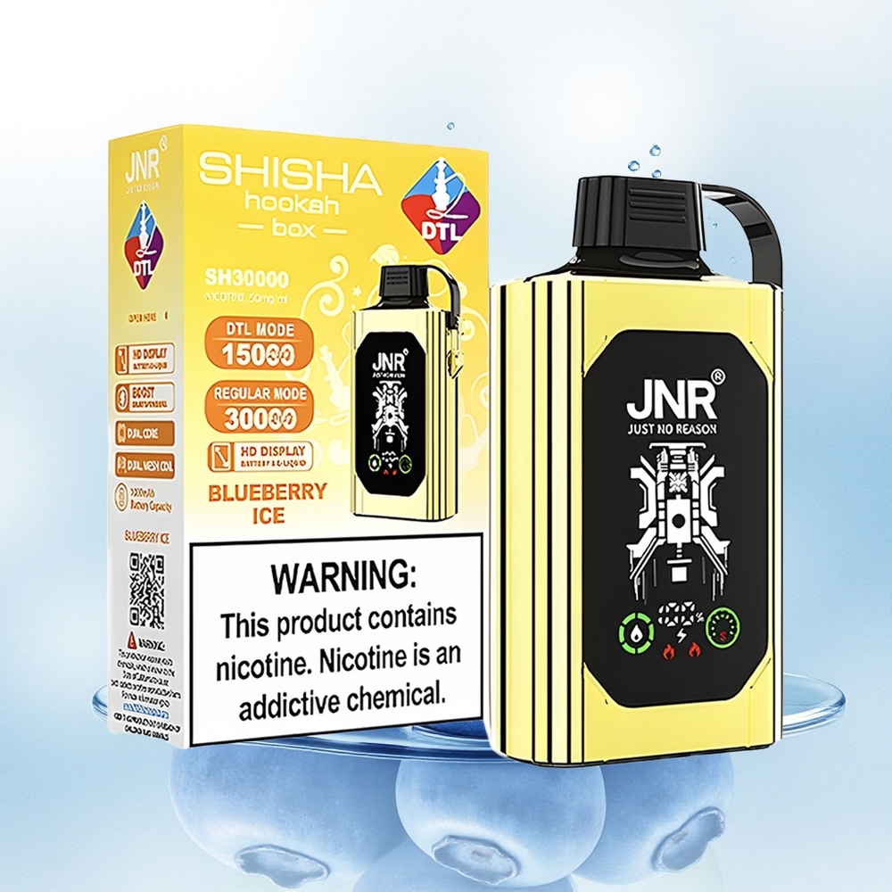 JNR Shisha Hookah Box 20500 Blauwe Bes IJs 25ml 1000mAh Dual Mesh