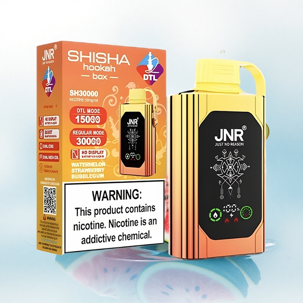JNR Shisha Hookah Box 20500 Watermeloen Aardbei Bubblegum Dual Mesh Coil 25ml 5% Nicotine