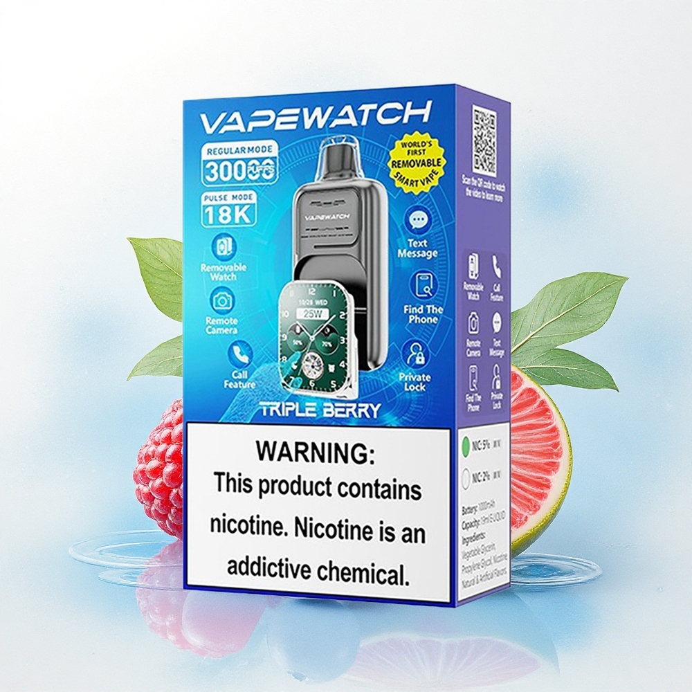 JNR VapeWatch 30000 Drievoudige Bes Dual Mesh Coil Type-C 5% Nicotine