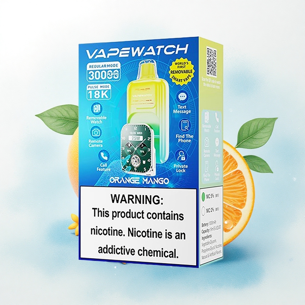 JNR VapeWatch 30000 Oranje Mango Dual Mesh Coil 19mL 5% Nicotine