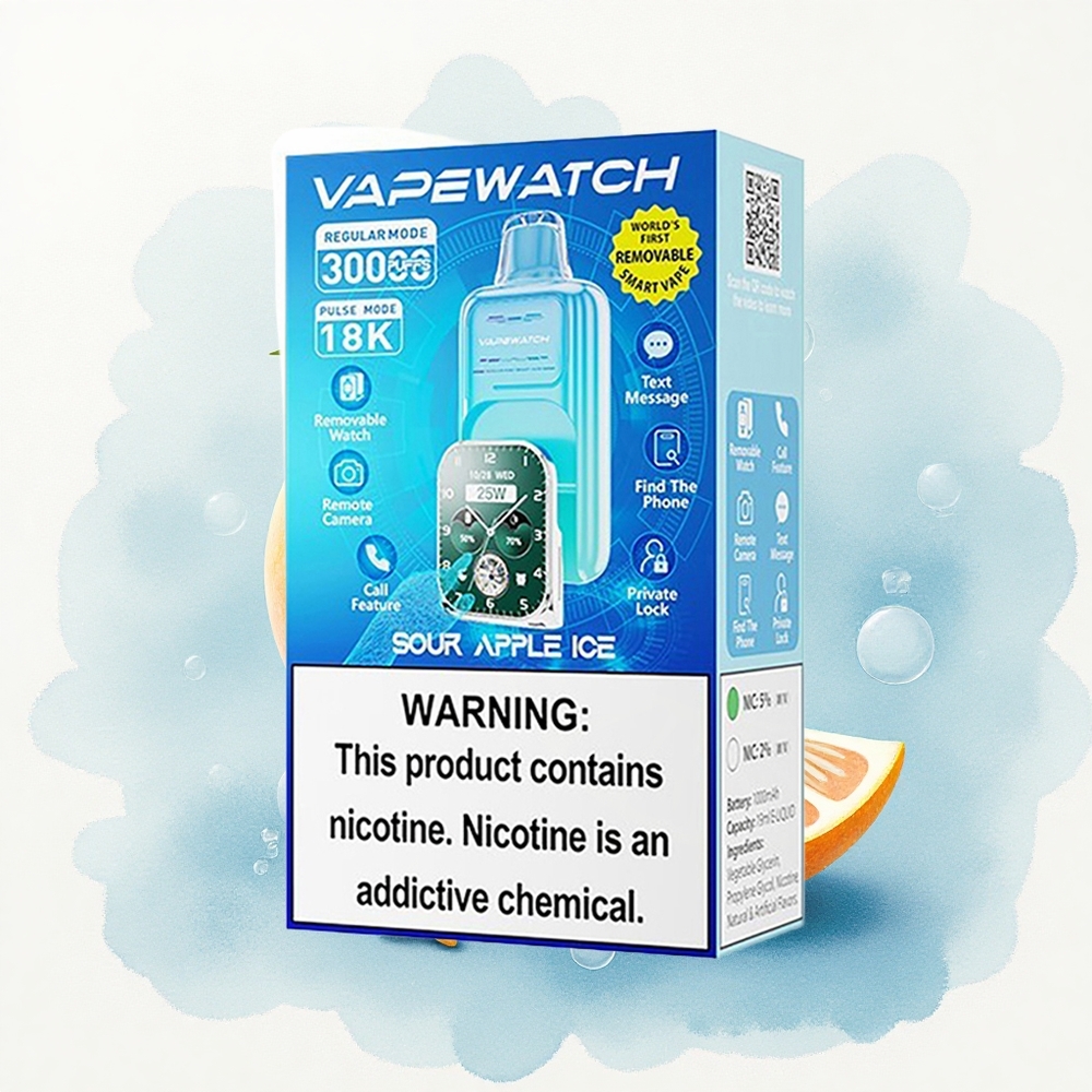 JNR VapeWatch 30000 Zure Appel IJs Dual Mesh Coil 19mL 5% Nicotine