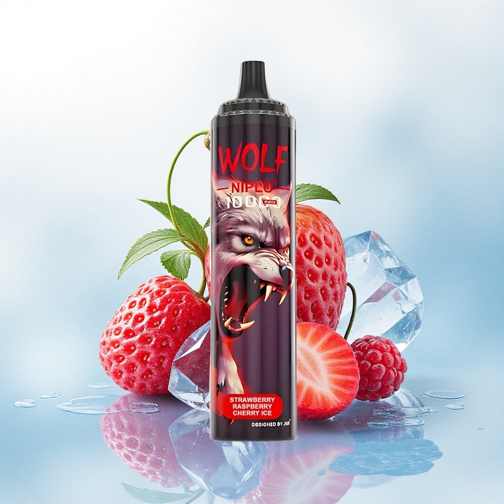 JNR Wolf Niplo 10000 Aardbei Framboos Kers IJs 20ml 5% nicotine 650mAh
