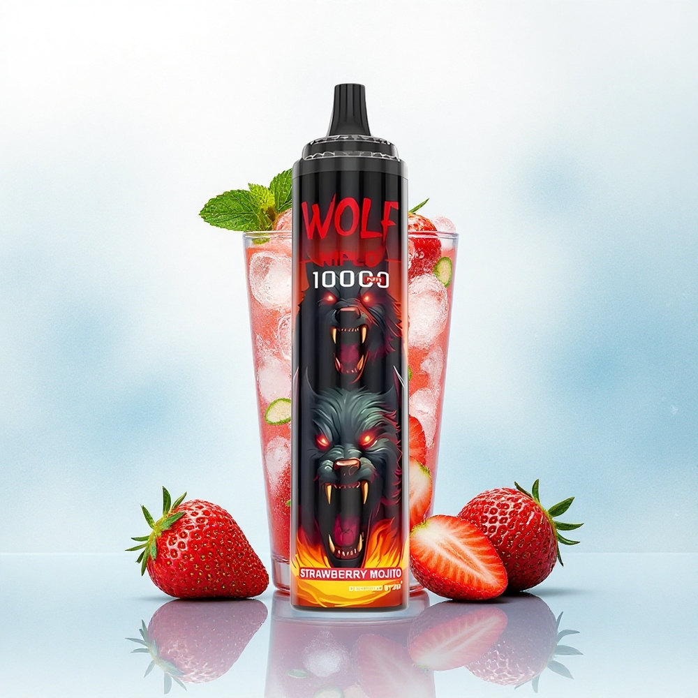 JNR Wolf Niplo 10000 Aardbei Mojito 20ml 650mAh