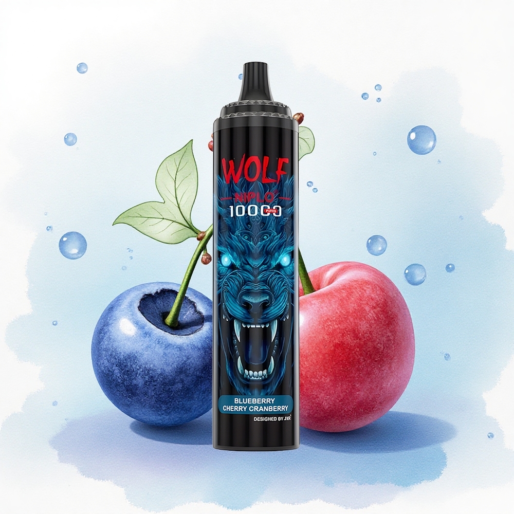 JNR Wolf Niplo 10000 Blauwe Bes Kers Cranberry 20ml 5% nicotine Type-C
