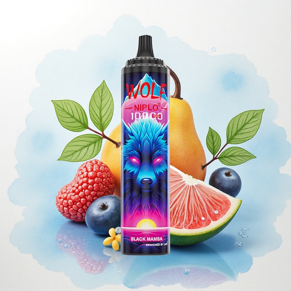 JNR Wolf Niplo 10000 Zwarte Mamba 650mAh 20ml 5% nicotine