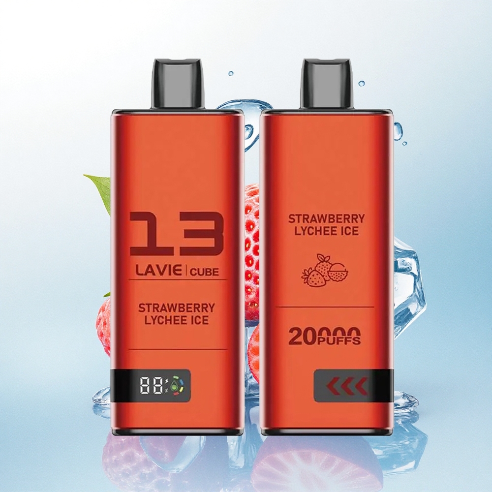 Lavie Cube 20000 Puffs Aardbei Lychee IJs 28ML 5% Nicotine 600mAh
