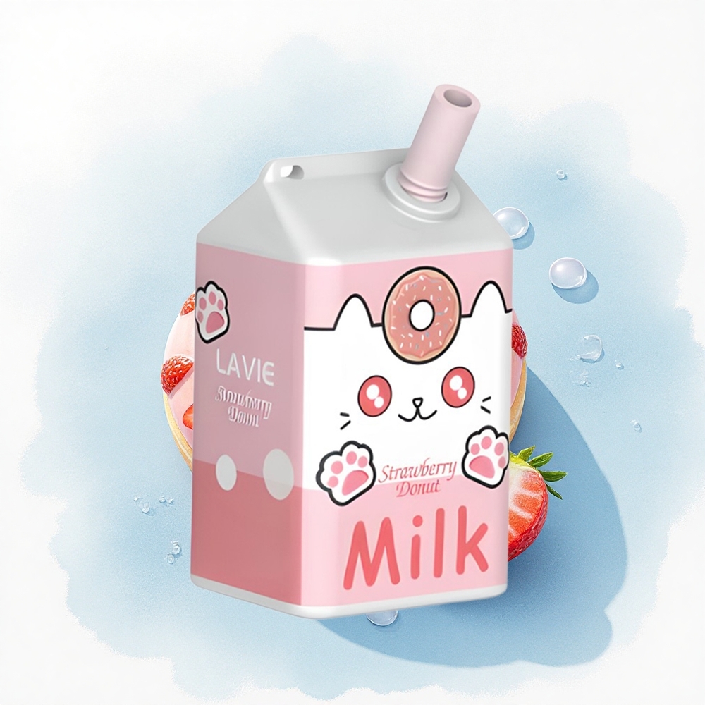 Lavie Milk 7000 Puffs Aardbei Donut 600mAh 16ML 5% Nicotine